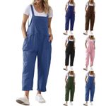 Womens Overalls Dungarees Trousers with Pocket Ladies Baggy Jumpsuit Playsuit UK