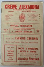 Crewe Alexandra v South Shiels 15th November 1958 FA Cup 1st Round