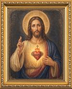 THE SACRED HEART OF JESUS CHRIST - ROMAN CATHOLIC FRAMED PRINT / PICTURE 490-G
