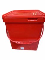 1 X Food Buckets Water Plastic 3 Gallon Empty Paint Cans with Lid Red Large 15 L