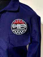 Superb Café Racer Badged Zipped Boiler Suit Polycotton Overalls XXL 49-52"