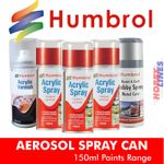 HUMBROL Acrylic Aerosol Spray model paint ALL COLOURS 150ml cans full range