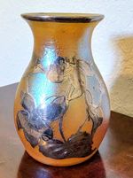MarkedAntique Loetz Silver Overlay Glass Vase Alvin Sterling Silberiris Nouveau 
