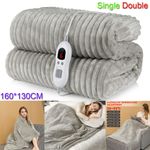Electric Over Blanket Throw Heated Soft For Bed Sofa Double Single 160x130cm