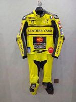 Men’s Yellow Leather Racing Suit Motorcycle Biker CE Armored Customization Avail