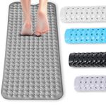 Non-Slip Strong Suction Cups Bathtub Mats  Extra Long Anti Mold Bathroom Rugs UK