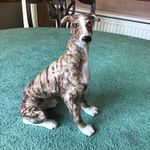 Winstanley Brindled Greyhound Size 5 - 25cm tall Glass Eyes & Signed   Stunning!