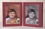 Portrait Portfolio/Leporello for 50 Photos 15x20 - Bardeaux-Rot with Gold - 811G