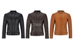 Ladies Fashion Biker Retro Padded Style Motorcycle Real Napa Leather Jacket 4550