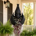 Gothic Style Bat Shaped Hanging Planter Garden Plant Hanger Planter Pot Holder