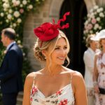 Fascinator Red Squiggle Style With Headband And Hair Clip Races/ascot/weddings