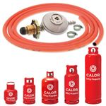GAS BOTTLE REGULATOR POL HAND TIGHTEN 3m ORANGE HOSE CALOR LPG PROPANE CYLINDER