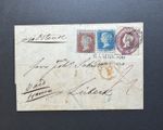 1854 6d Embossed SG58 Cover, including SG17 & 19 to Germany! 