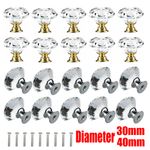 8/16/24/32X Crystal Diamond Door Knobs- Cupboard Drawer Cabinet Furniture Handle