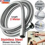 3m Flexible Stainless Steel Shower Hose Chrome Bathroom Bath Pipe 1.5m - 3m