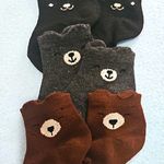 3 Pairs Unisex Baby/Toddler Ankle Socks Cotton Blend Multicolour Bear