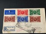 SILVER JUBILLEE FIRST DAY COVER  on  printed register letter via airmail