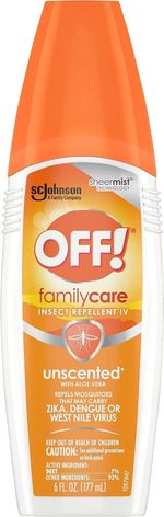 Off! Family Care Insect Repellent Unscented with Aloe Vera Repels Mosquito 2 PCS