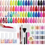 48 Pcs Dip Powder Nail Kit Starter, 36 Colors Dipping Powder