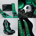 Takata 4 Point Harness GREEN - Track Road Legal Race Rally Drift Show car