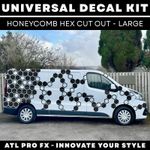 Hexagon Honeycomb Cut Out LARGE Universal Vinyl Decal Body Kit | Car Van Caravan