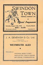 SWINDON TOWN - Reds v Blues (Public Practice Match 14.08) 1948/1949
