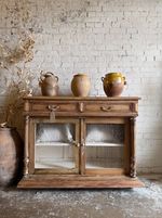 Antique French Rustic Oak Sideboard Buffet With Drawers Cabinet