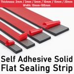 Width of 2mm~20mm Self Adhesive Sealing Strips NBR Rubber Solid Flat Waterproof