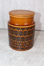 Hornsea Heirloom Brown LARGE Sugar Jar/ Canister With Lid BOHO RETRO VINTAGE 6"