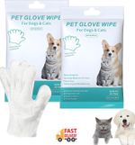 Pets 12PCS Dog Cleaning wipe Gloves Pet Grooming Glove Wipes for Dogs & Cats