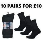 Mens 10 PACK Sports Socks 10 Pairs Cotton Rich Cushioned Crew Socks UK Size 6-11
