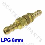 LPG PROPANE QUICK RELEASE COUPLING FOR CONNECTING 8MM BORE ORANGE GAS HOSE