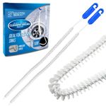 Drain Unblocker Brush 2 Pack Flexible Sink Cleaner Hair Clog Remover Tool