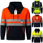 Hi Vis Hoodie/Pullover/Quarter Zip Fleece Class 3 Reflective Safety Padded PPE