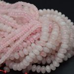 Rose Quartz Rondelle Beads - 5mm 6mm 8mm - 14" Strand, For Jewellery Making