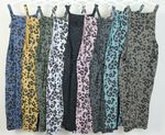 Ladies Italian Lagenlook 2 Pocket Animal Print Cotton Front Tie Design Dungarees