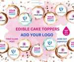 EDIBLE Cupcake Toppers Personalised LOGO Business Printed ICING RICE WAFER 2"