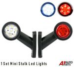 2x Short Stalk 12V 24V Side LED Red & White Marker Lights Truck Trailer Chassis