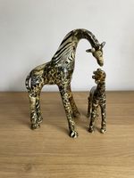 A Pair Of Collage La Vie High Gloss Resin Giraffes Large One Repaired