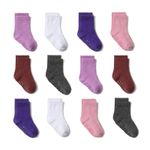 12 Pairs Toddler Boys Girls Non Slip Socks Baby Ankle Socks for 0-7 Years Kids
