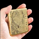 Brass Metal Cigarette Case 20 Holder Vintage Design Slim Portable Moisture Proof