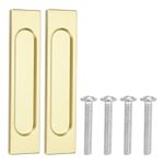 2Pcs Sliding Closet Door Handles 6" Aluminum Alloy Finger Push Pulls, Gold
