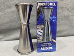 Absolut Vodka 25ml & 50ml Spirit Measure Double Jigger Brand New In Gift Box
