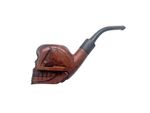 Vintage Italian Briar Smoking Pipe carved with Skull Head vgc