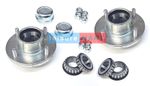 2 x  4" PCD Trailer Wheel Hubs  4 Stud, 1" Taper Bearings With Nuts and Caps