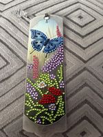 Diamond Art Butterfly & Floral Plastic Bookmark with Tassel Completed