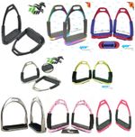 YNR England Stirrups Iron Steel Flexible Safety Horse Riding Equestrian Treads  