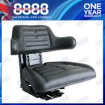 NEW QUALITY UNIVERSAL SUSPENSION SEAT TRACTOR DUMPER FORKLIFT MOWER DIGGER BLACK