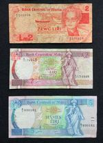 Malta Banknotes - Three Banknotes