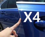4pc Clear Car Door Guard Edging Strip Soft Plastic Cutable Protector Push On